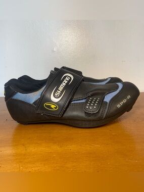 Shimano Men’s 6 SPD-R Road Cycling Shoes Black Blue Hook Loop Low Top SH - R072